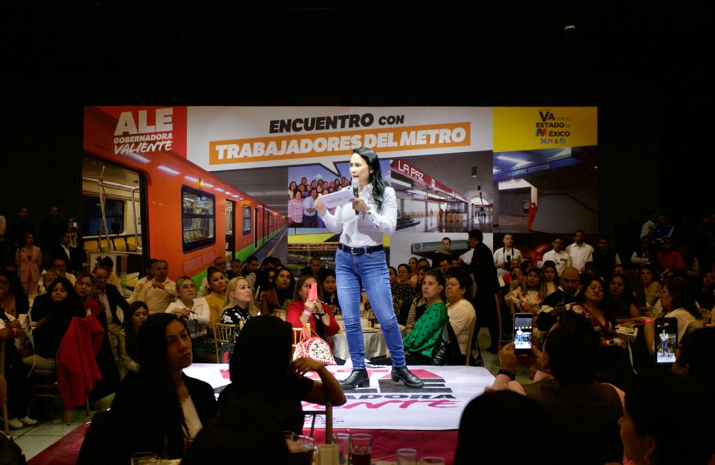 Alejandra del Moral busca el apoyo de empleados del Metro de la CDMX para el 4 de junio