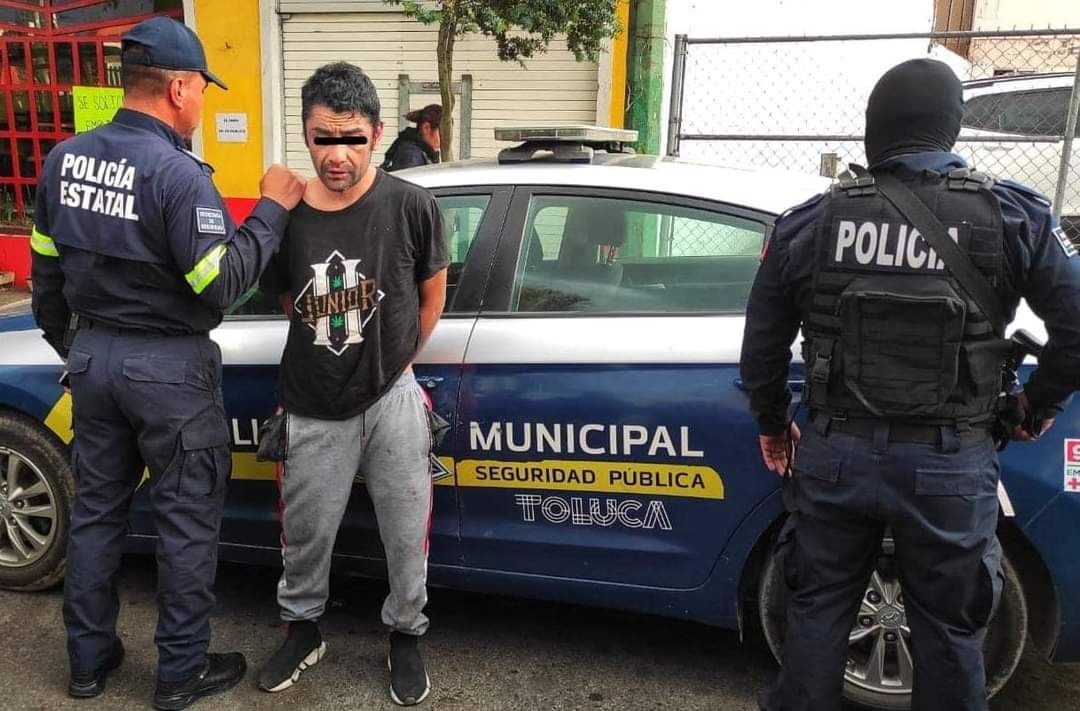 Asaltante del centro de Toluca es detenido por la policía local