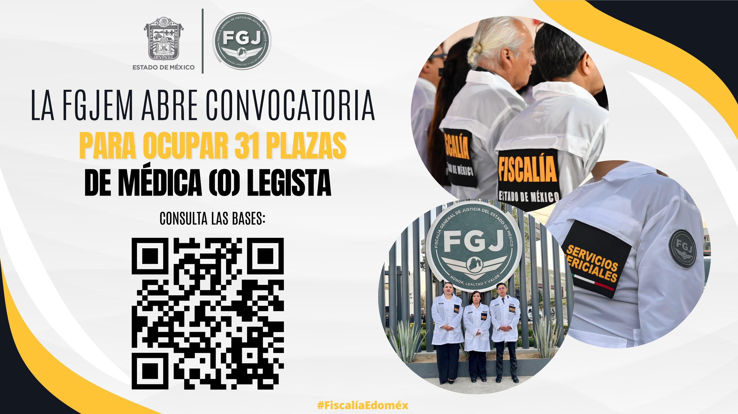 FGJEM lanza nueva convocatoria para 31 plazas de médico legista