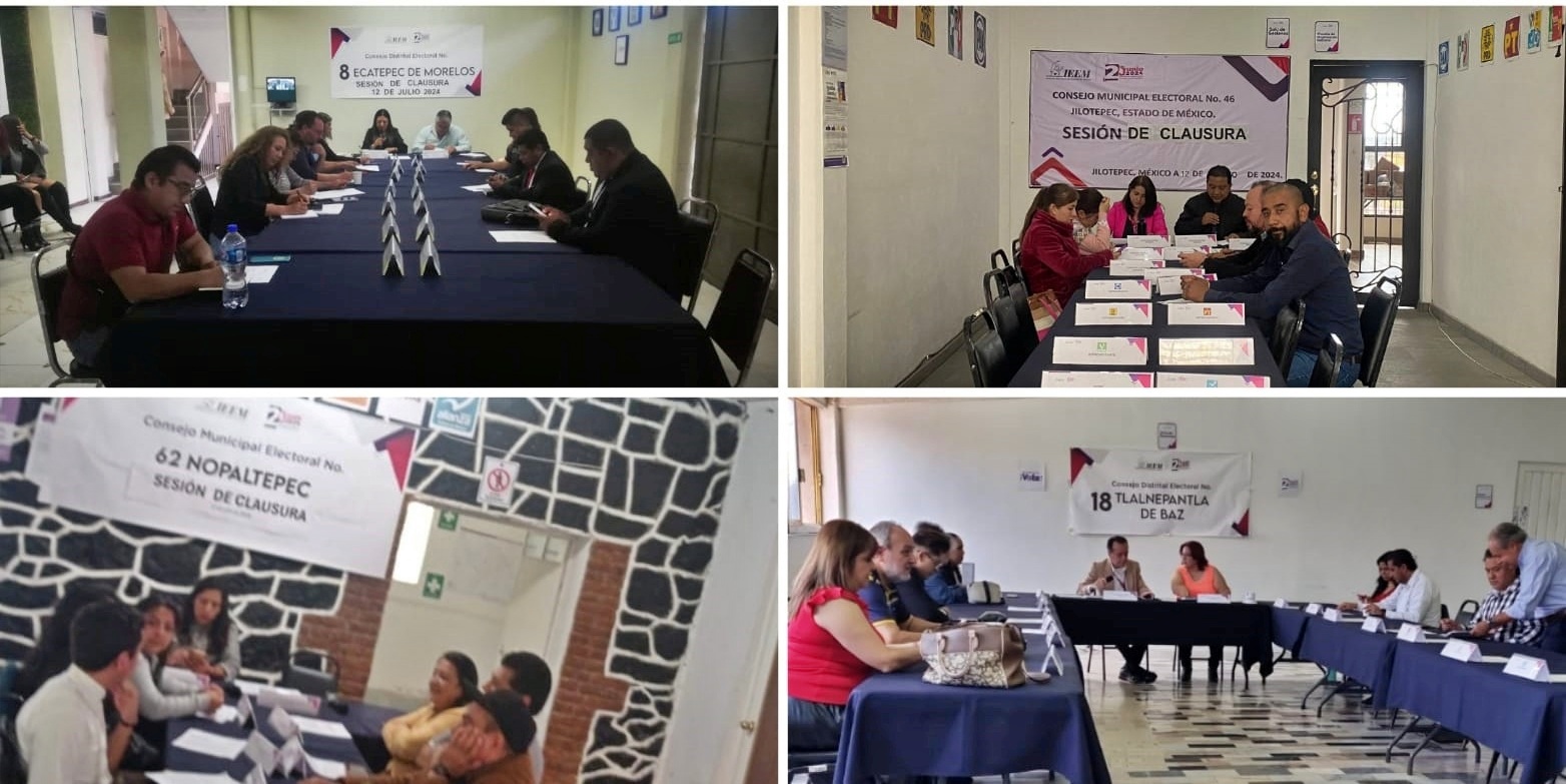 Las juntas distritales y municipales del IEEM clausuraron funciones