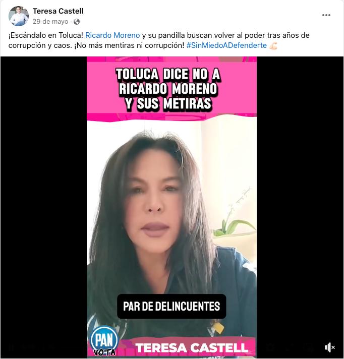 Teresa Castell, culpable de calumnias contra Ricardo Moreno: TEEM