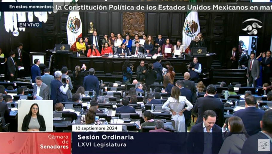 Senado aprueba reforma judicial entre protestas y confrontaciones (video)
