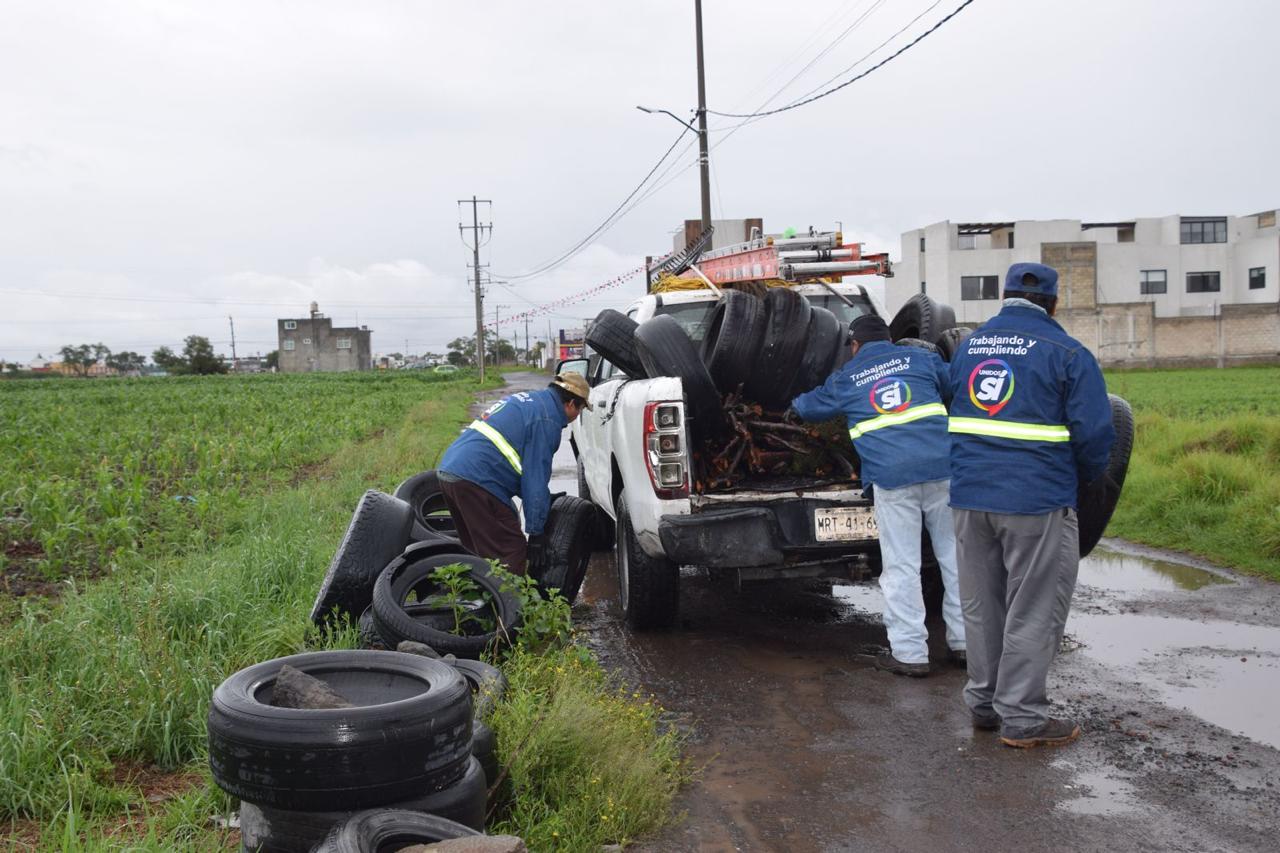 Reciclan 102 toneladas de llantas en San Mateo Atenco