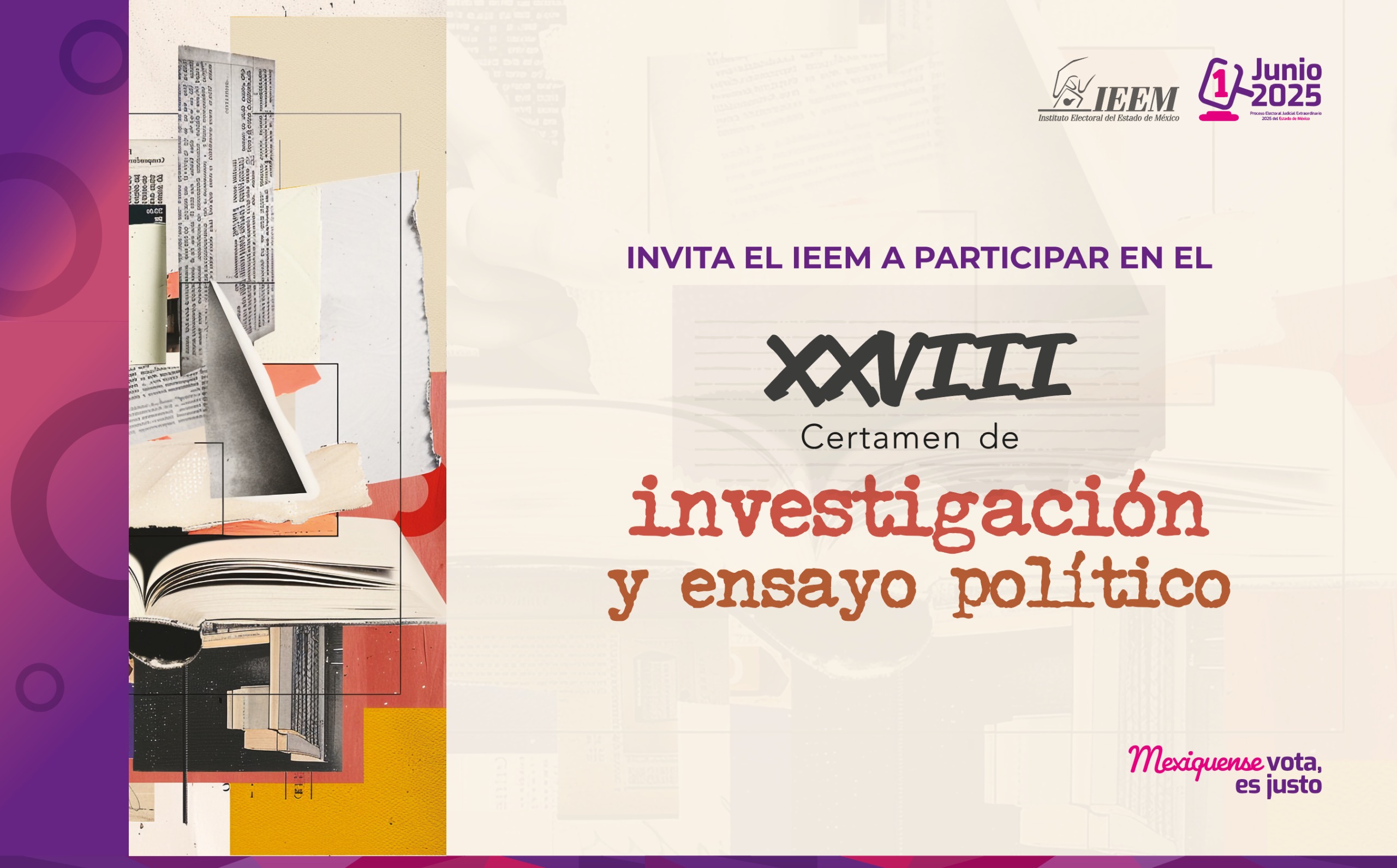 IEEM invita al 28 Certamen de Investigación y Ensayo Político