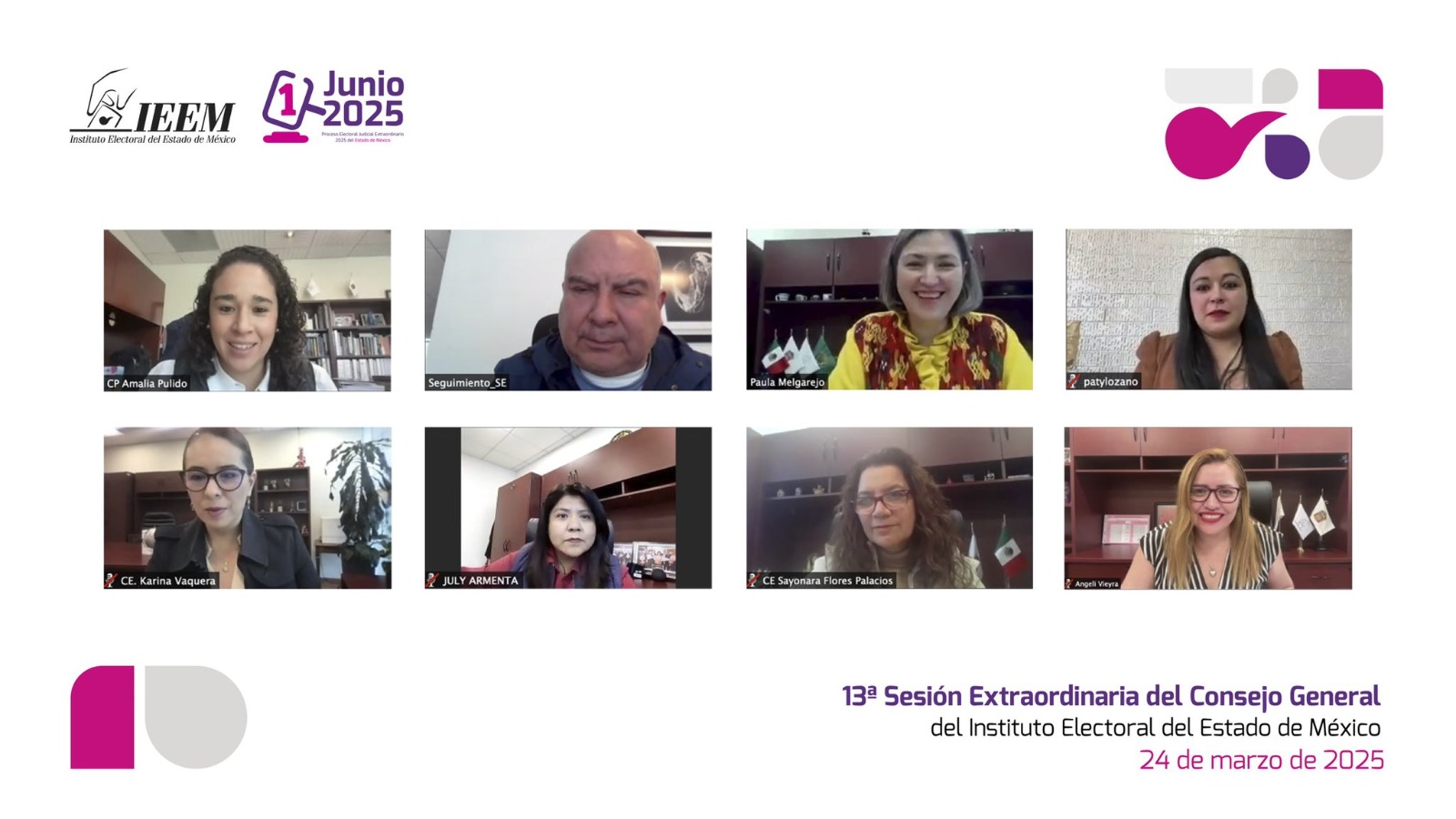 Consejeras del IEEM realizaron su 13 Sesión Extraordinaria
