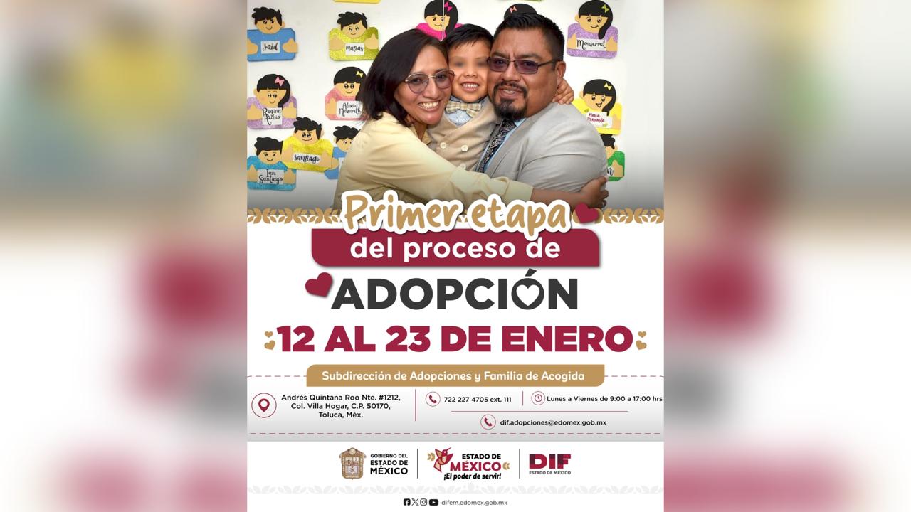 Edomex inicia primera etapa de procesos de adopción 2026